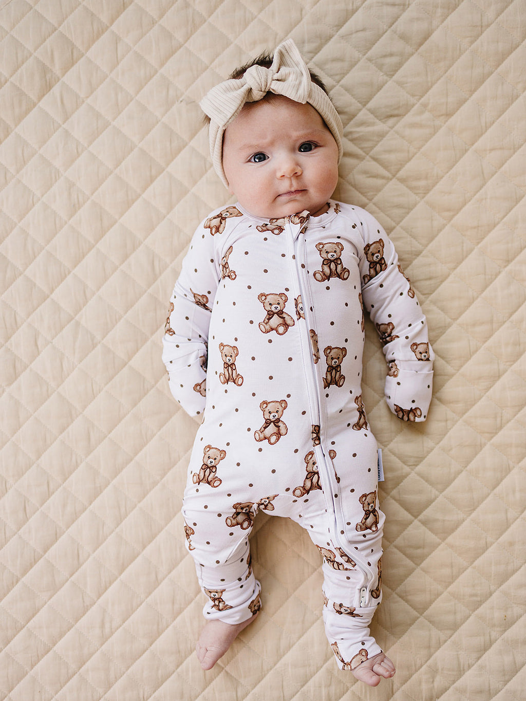 Bamboo Zip Romper | Cute Bear