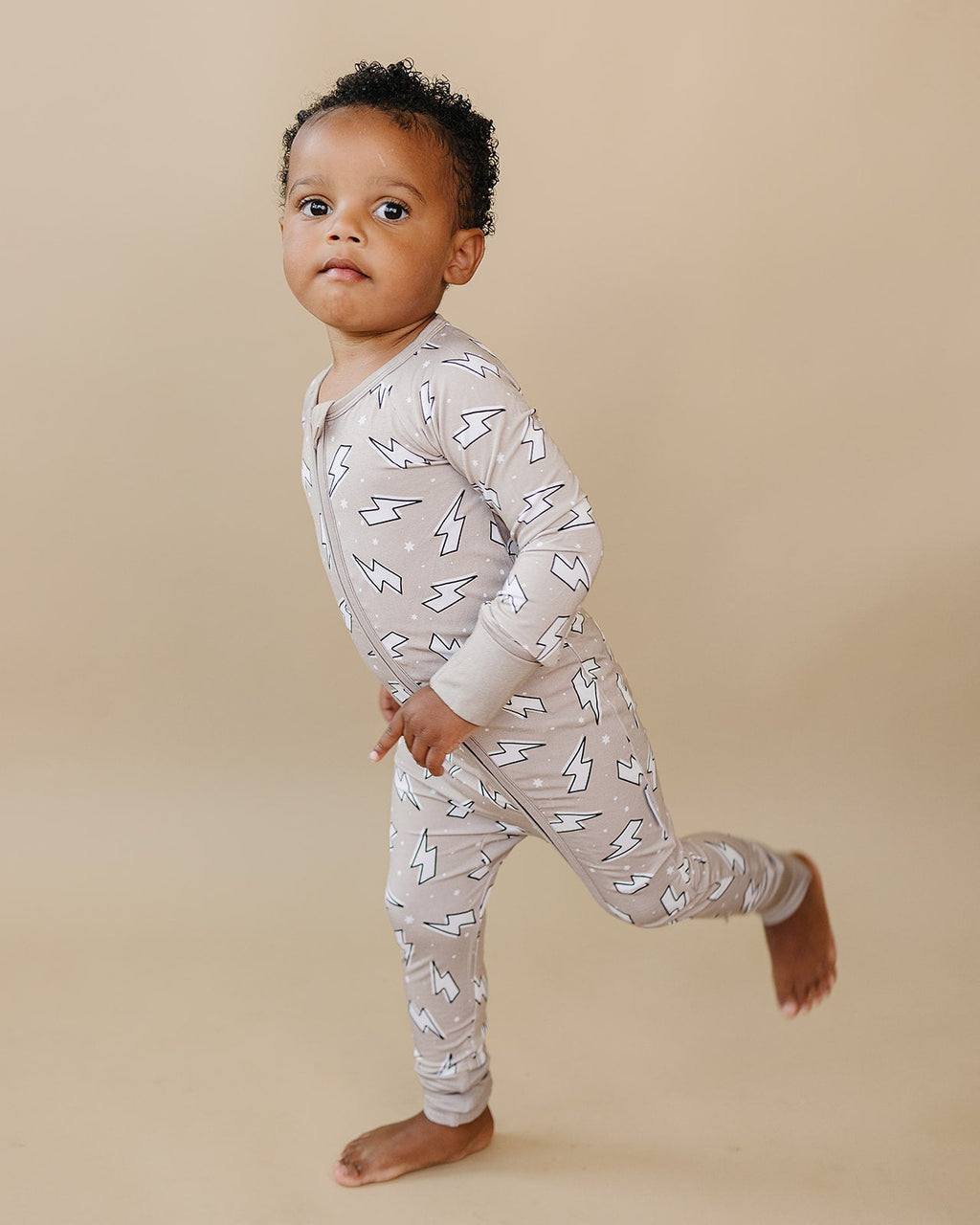 Bamboo Zip Romper | Latte Bolts